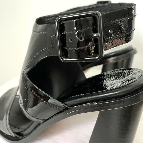 Donald Pliner Emiko Patent Leather Black Open Toe Heels Womens 8.5 New in box - Picture 4 of 8